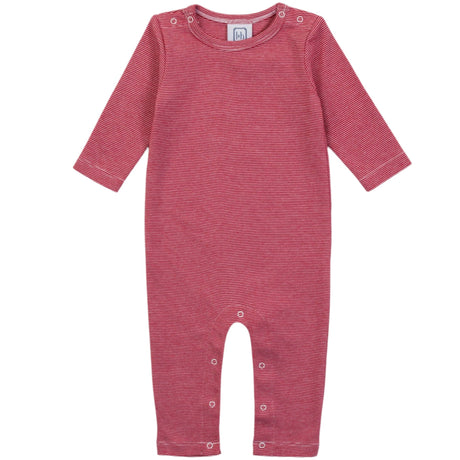 Thompson Pima Cotton Romper for Boys - Red Stripes - HoneyBug 