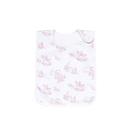 Pink Toile Baby Feeding Bib - HoneyBug 