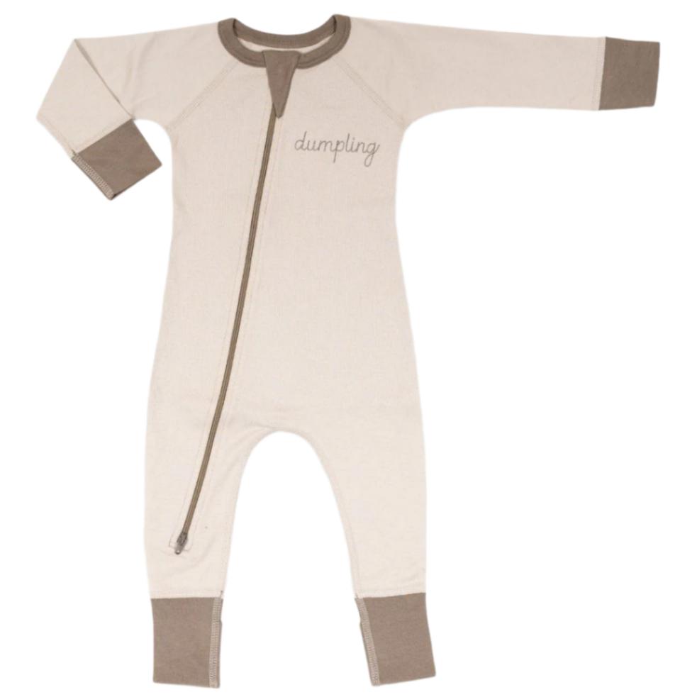 Oatmeal Dumpling Zip Romper