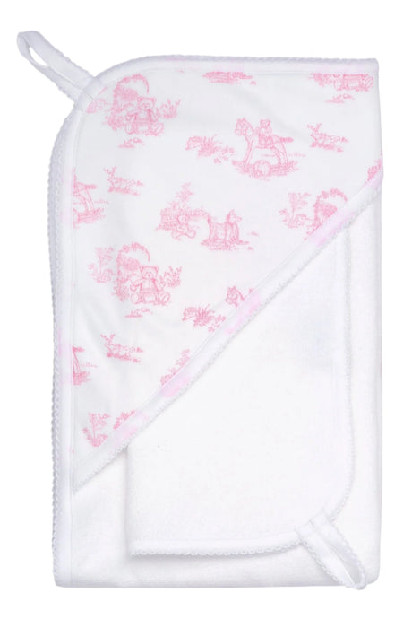 Pink Toile Hooded Towel - HoneyBug 