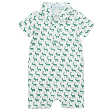 Tripp Boys' Polo Shortall - Woodland Deer - HoneyBug 