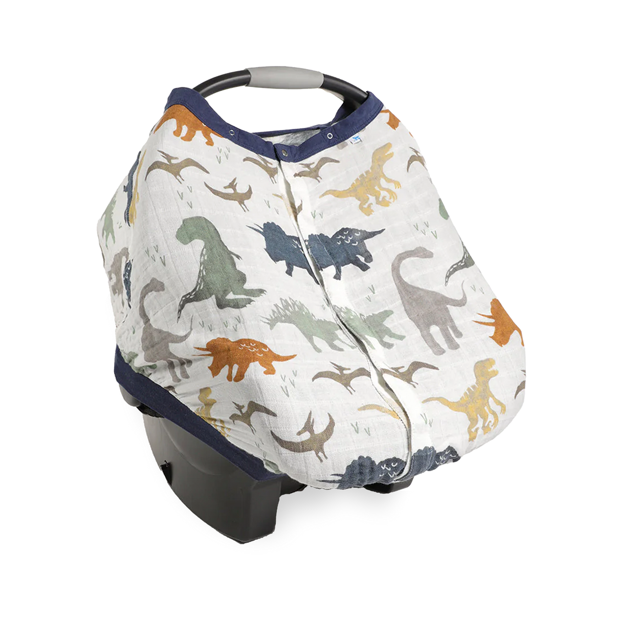 Cotton Muslin Car Seat Canopy - Dino Friends