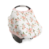 Cotton Muslin Car Seat Canopy - Watercolor Roses