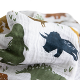 Cotton Muslin Swaddle Blanket 3 Pack - Dino Friends 2