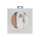 Cotton Muslin Swaddle Blanket 3 Pack - Mermaids - HoneyBug 
