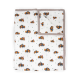 Cotton Muslin Quilted Throw - Bison