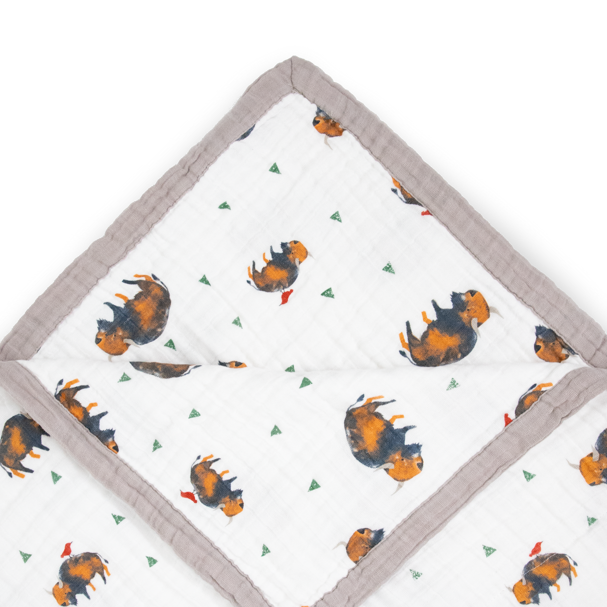 Cotton Muslin Quilted Throw - Bison