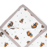 Cotton Muslin Quilted Throw - Bison