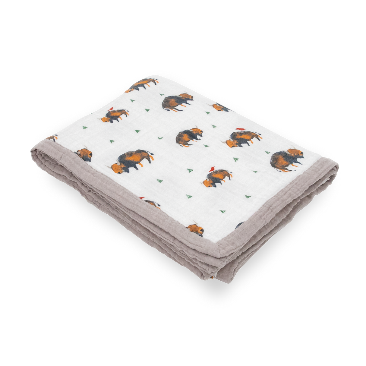 Cotton Muslin Quilted Throw - Bison