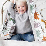 Cotton Muslin Quilted Throw - Dino Friends