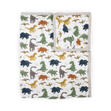 Cotton Muslin Quilted Throw - Dino Friends