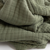 Cotton Muslin Quilted Throw - Fern