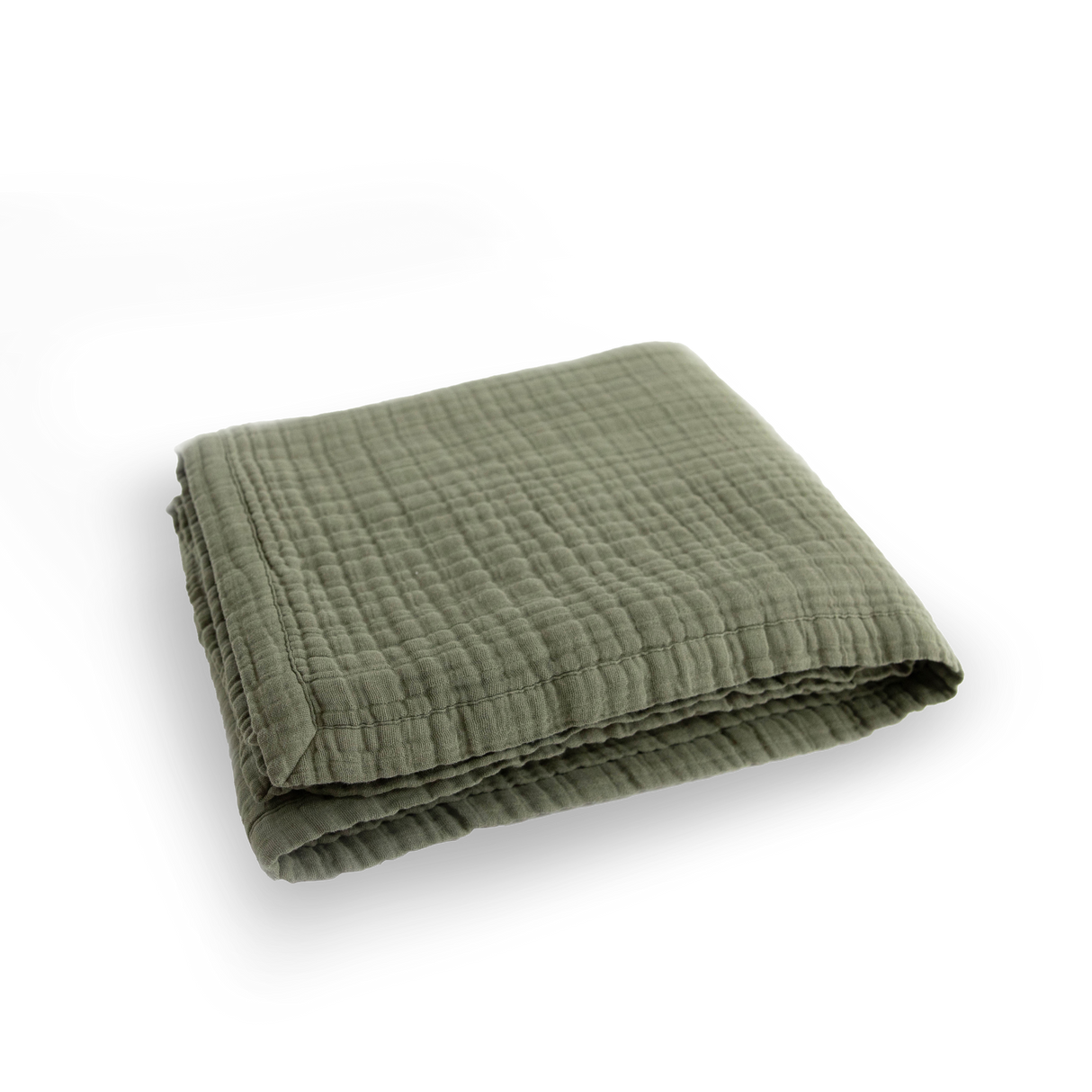 Cotton Muslin Quilted Throw - Fern