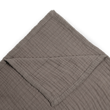 Cotton Muslin Quilted Throw - Mocha