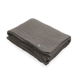 Cotton Muslin Quilted Throw - Mocha