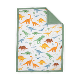 Cotton Muslin Toddler Bedding 3 Piece Set - Dino Names