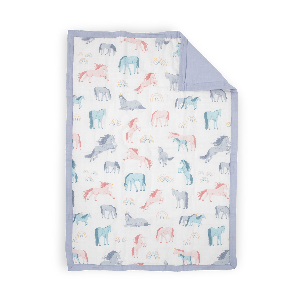 Cotton Muslin Toddler Comforter - Unicorns