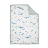 Cotton Muslin Toddler Comforter - Whales