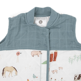 Cotton Muslin Quilted Sleep Bag - Farmyard