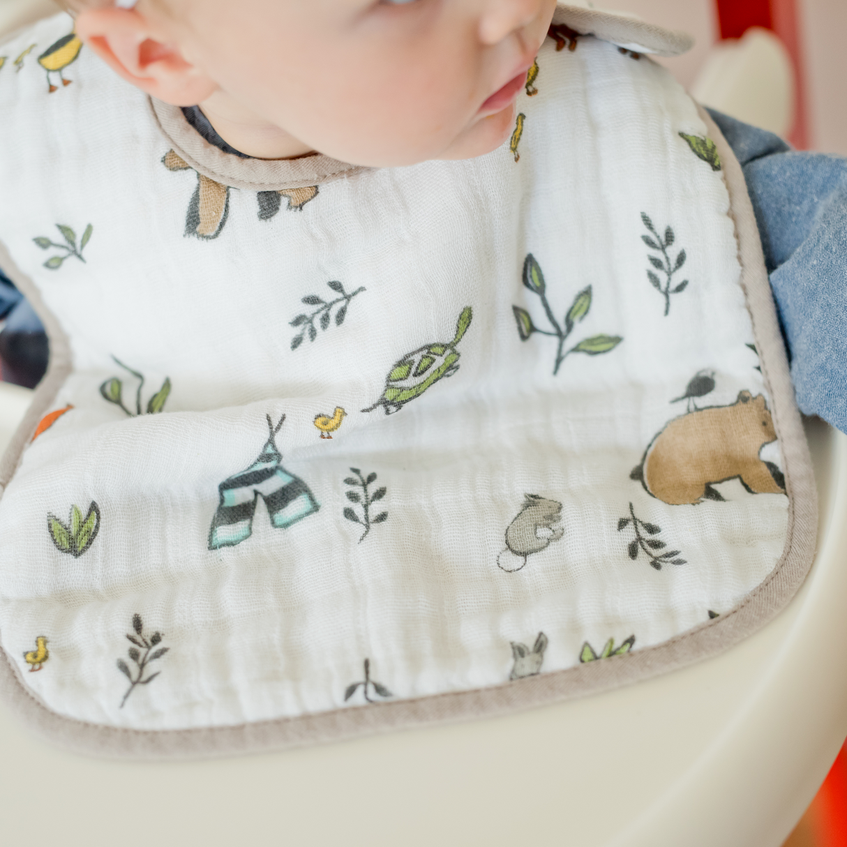 Cotton Muslin Classic Bib 3 Pack - Forest Friends