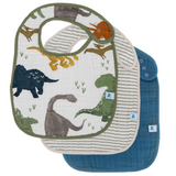 Cotton Muslin Classic Bib 3 Pack - Dino Friends