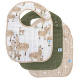 Cotton Muslin Classic Bib 3 Pack - Llama Llama