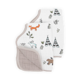 Cotton Muslin Burp Cloth 2 Pack - Forest Friends - HoneyBug 