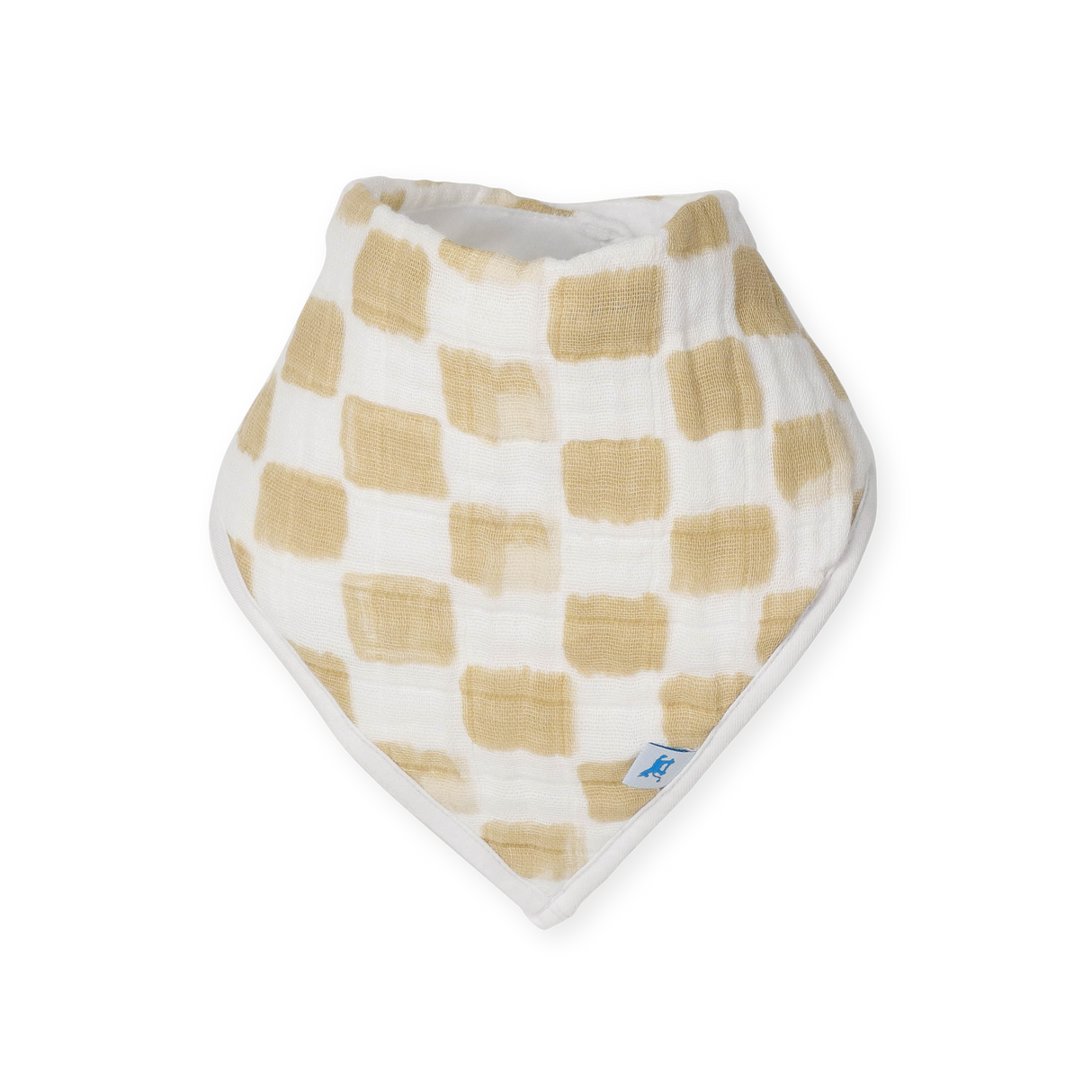 Cotton Muslin + Fleece Bandana Bib 4 Pack - Adobe Checker