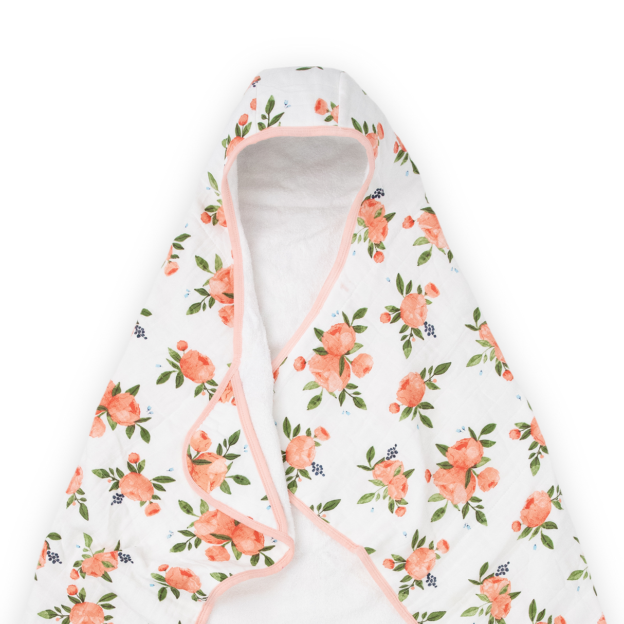 Toddler Hooded Towel - Watercolor Roses - HoneyBug 