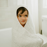 Toddler Hooded Towel - Grey Stripe