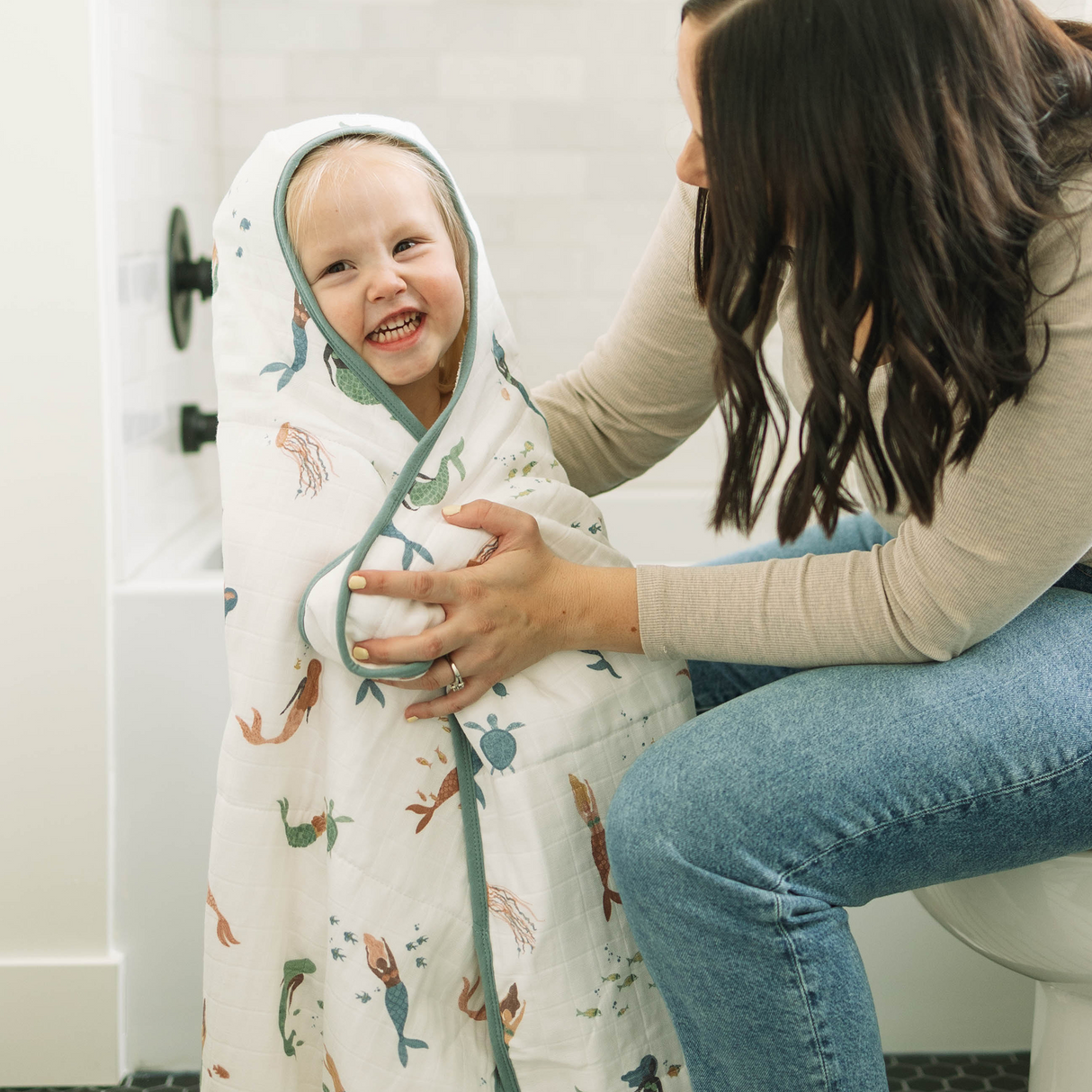 Toddler Hooded Towel - Mermaids