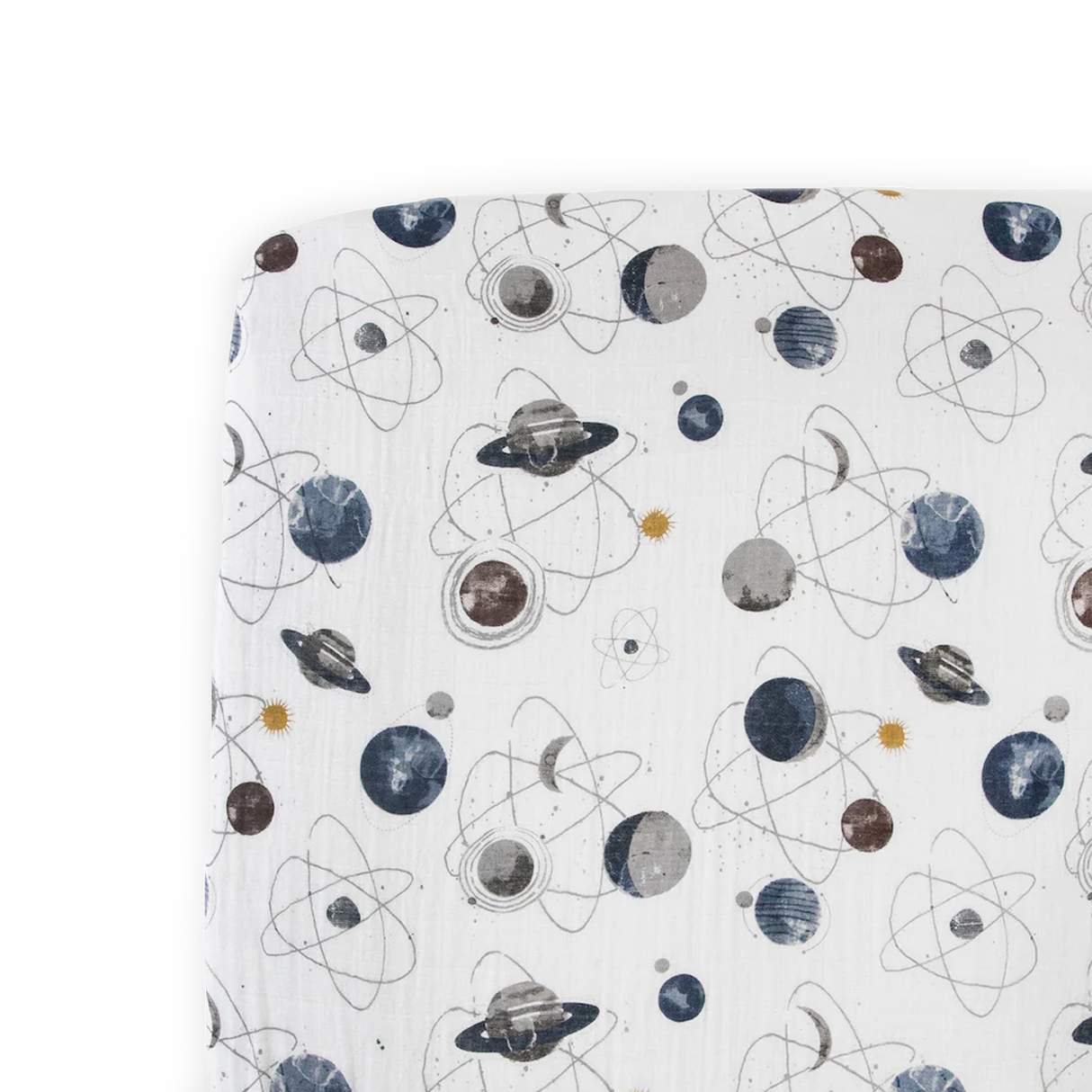 Cotton Muslin Crib Sheet - Planetary