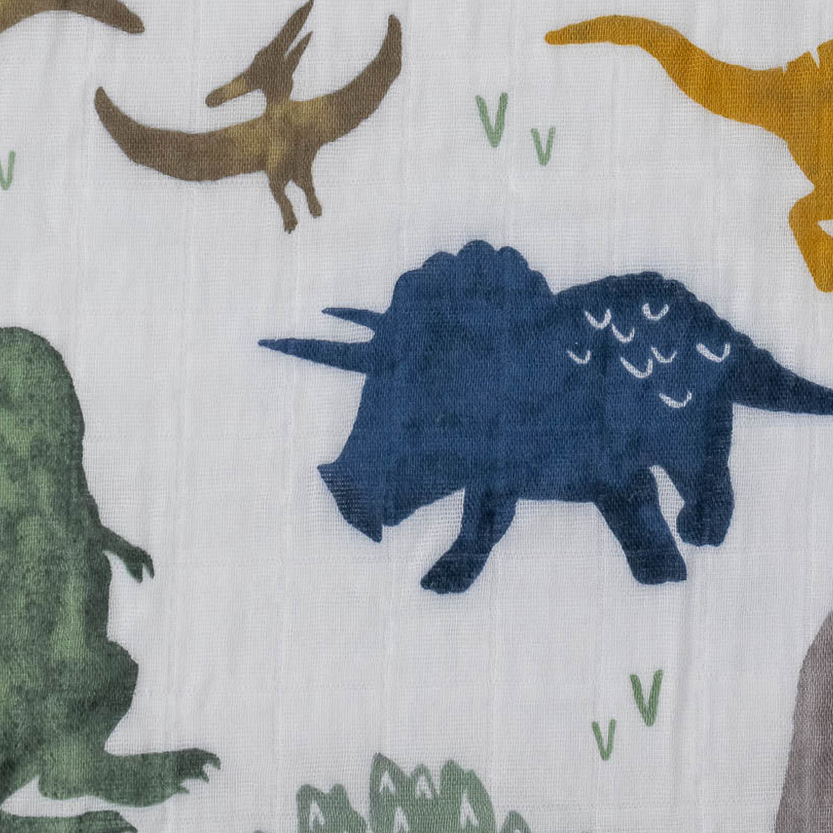 Cotton Muslin Crib Sheet - Dino Friends