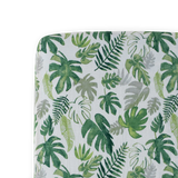 Cotton Muslin Crib Sheet - Tropical Leaf