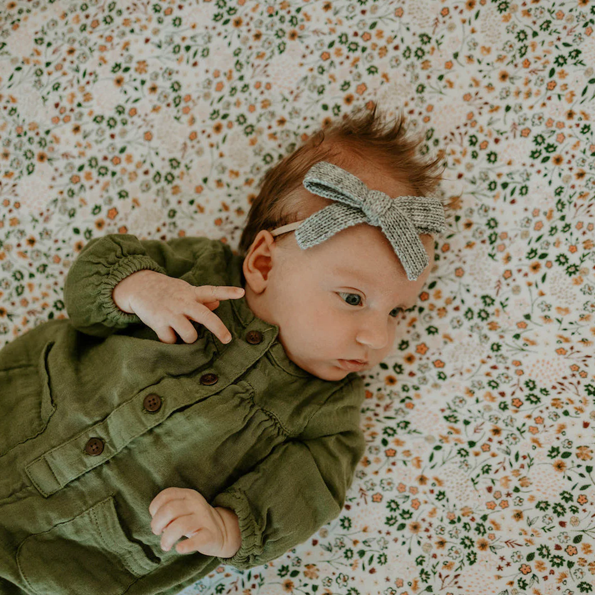 Cotton Muslin Crib Sheet - Pressed Petals