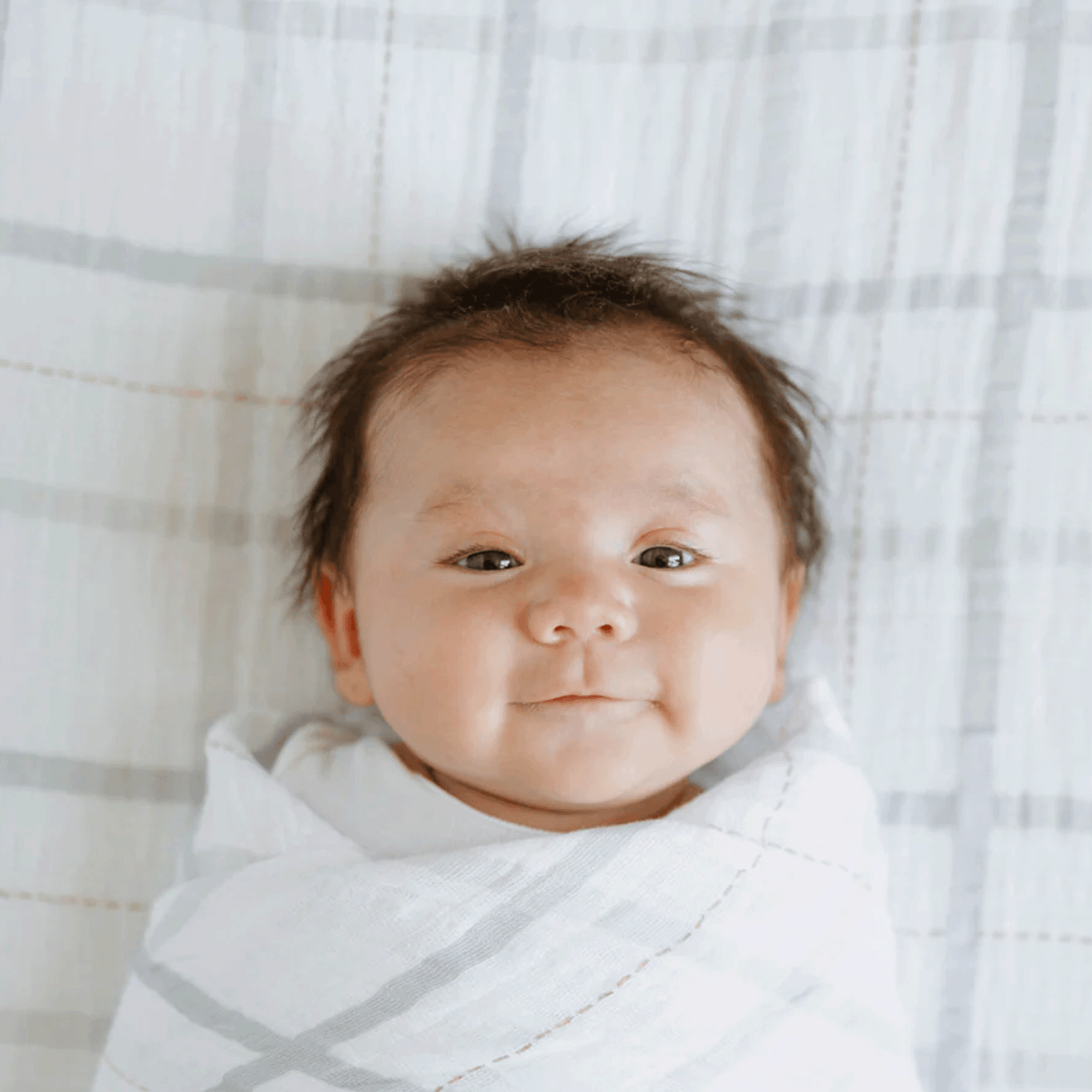 Cotton Muslin Crib Sheet - Grey Plaid