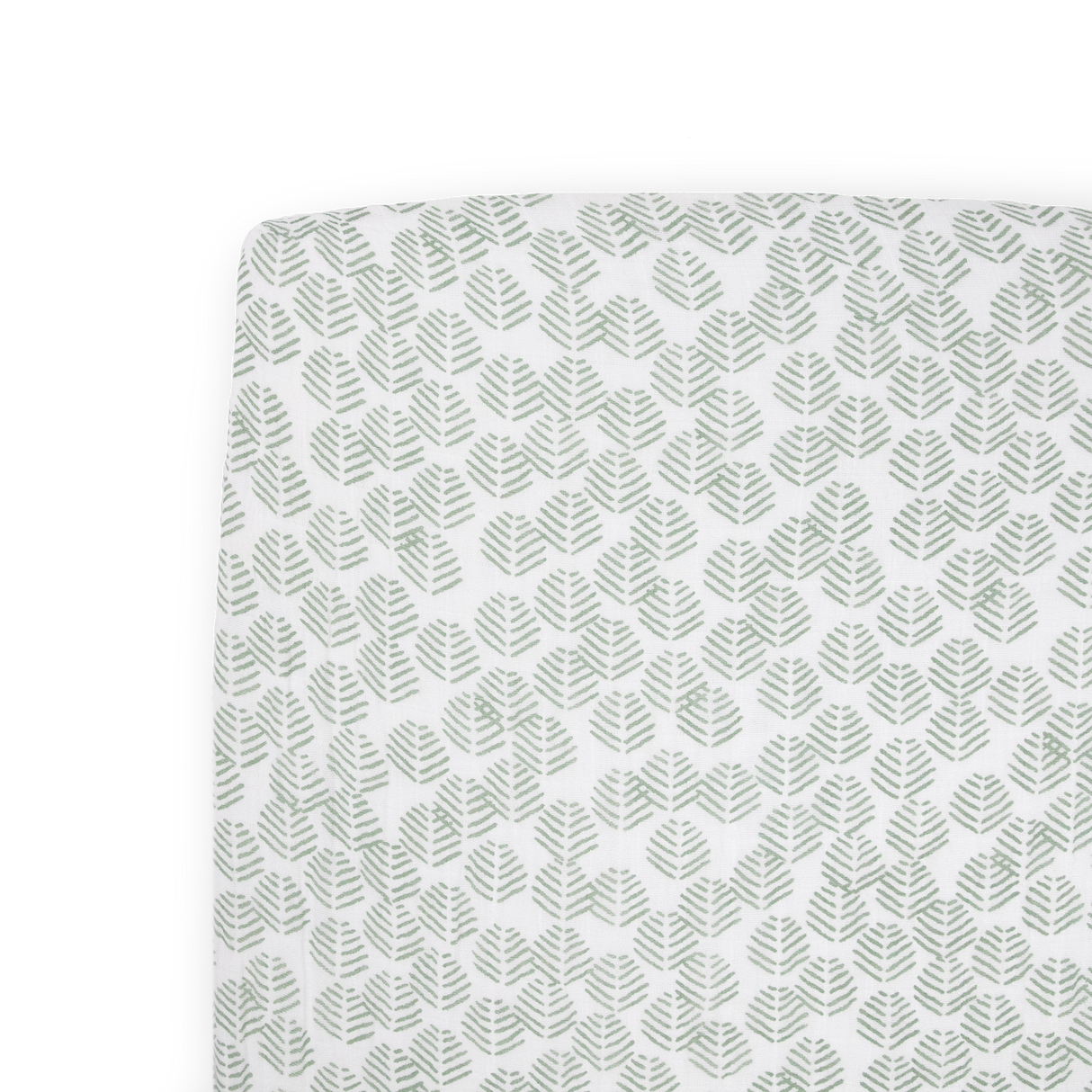 Cotton Muslin Crib Sheet - Leaf Motif - HoneyBug 