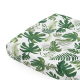 Cotton Muslin Changing Pad Cover - Tropical Leaf