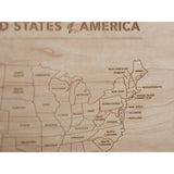 Wooden Map of the United States of America - HoneyBug 