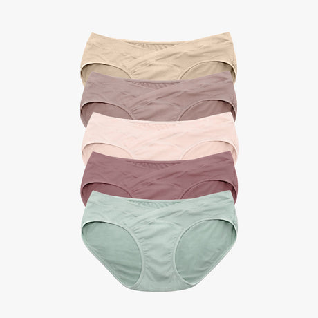 Under-the-Bump Bikini Underwear (5-Pack) | Low Rise Style - Assorted - HoneyBug 