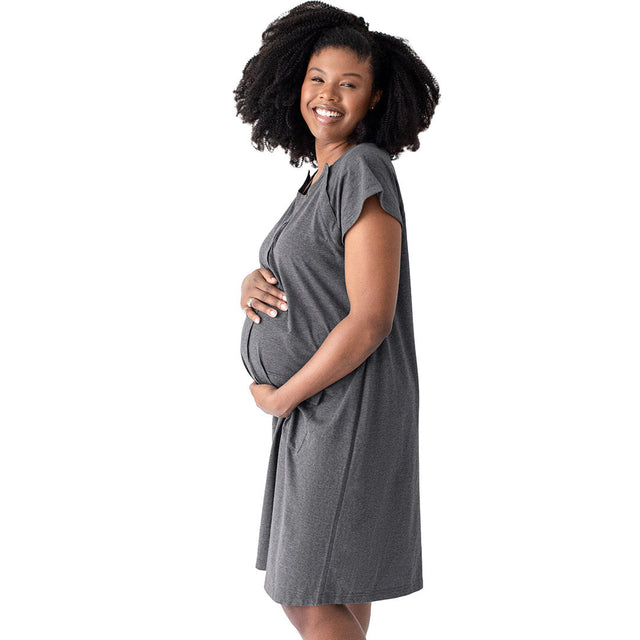 Universal Labor & Delivery Gown | Grey Heather - HoneyBug 