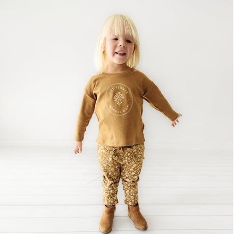 Organic Kids T-Shirt & Pant Set - Wildflower