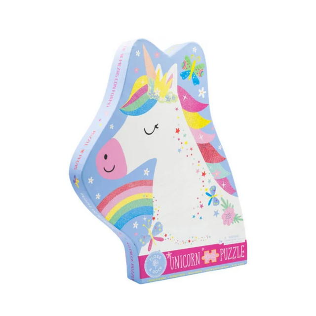 40pc Jigsaw in Shaped Box - Rainbow Unicorn - HoneyBug 