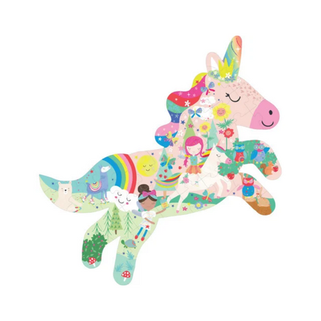 40pc Jigsaw in Shaped Box - Rainbow Unicorn - HoneyBug 