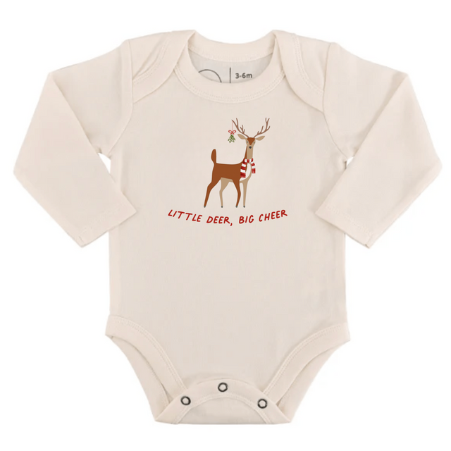 long sleeve graphic bodysuit | little deer big cheer - HoneyBug 