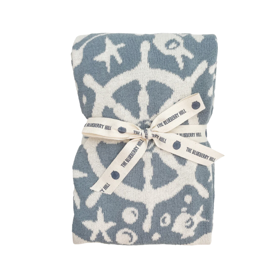 Organic Cotton Blanket Nautical - HoneyBug 