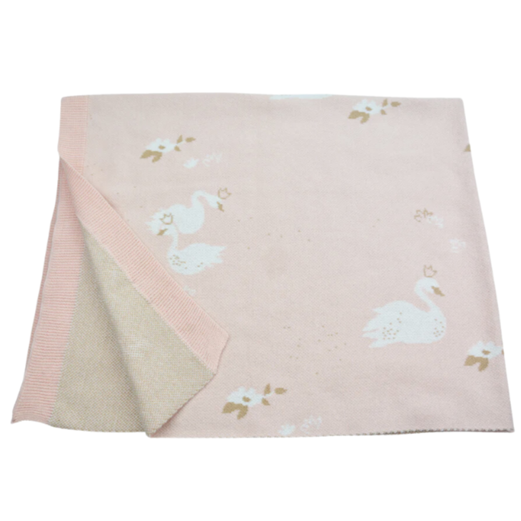 Organic Cotton Blanket Swan - HoneyBug 