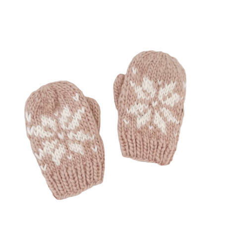 Snowflake Mittens - Blush - HoneyBug 