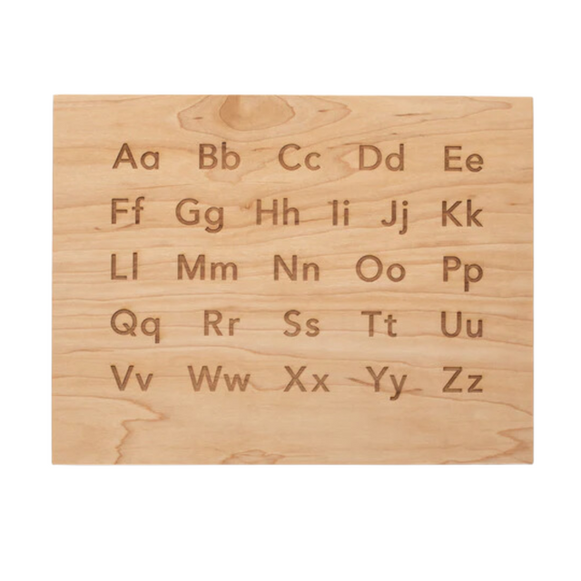 Wooden Alphabet Montessori Board and Tabletop Reference Chart • Modern Sans Serif - HoneyBug 