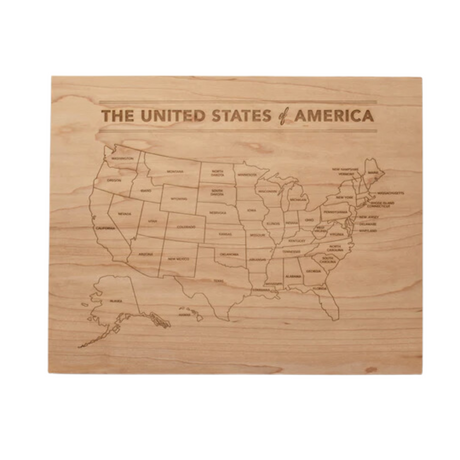 Wooden Map of the United States of America - HoneyBug 